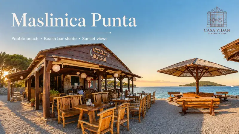 Plaža i beach bar Punta u Maslinici